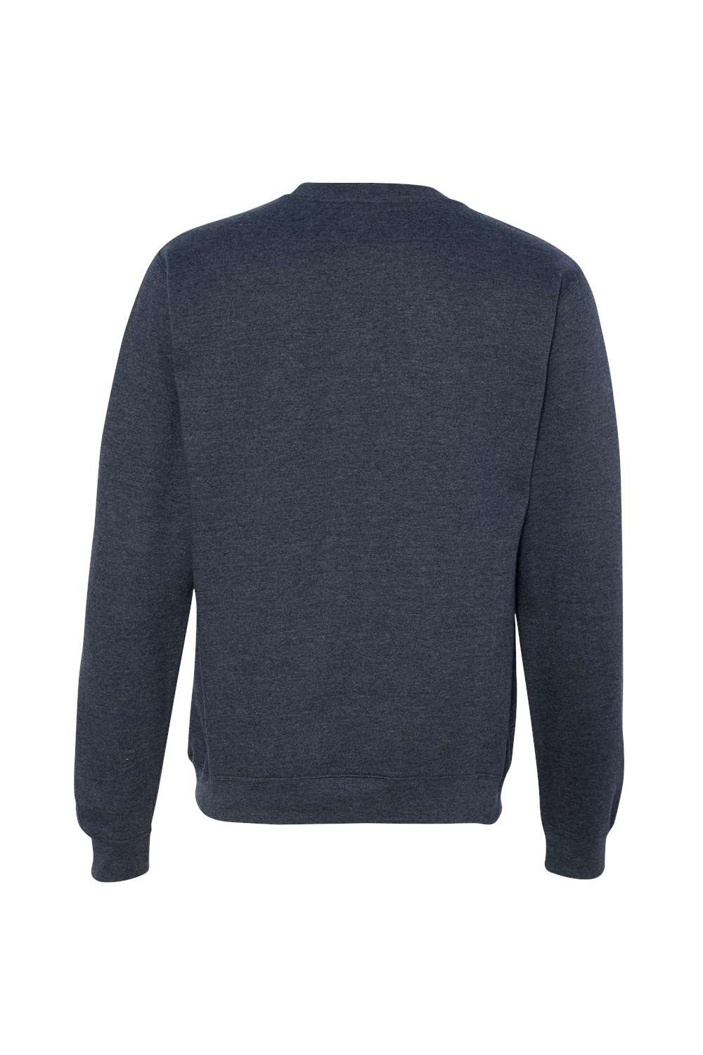 Independent Trading Company SS3000 Mens Crewneck Sweatshirt Heather Classic Navy Blue Flat Back