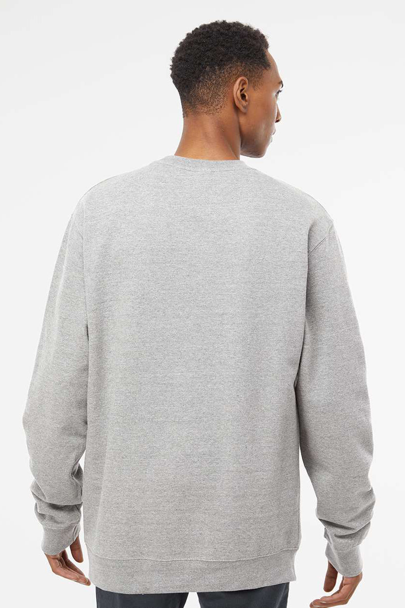 Independent Trading Company SS3000 Mens Crewneck Sweatshirt Heather Grey Model Back