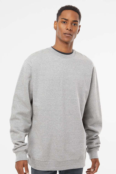 Independent Trading Company SS3000 Mens Crewneck Sweatshirt Heather Grey Model Front