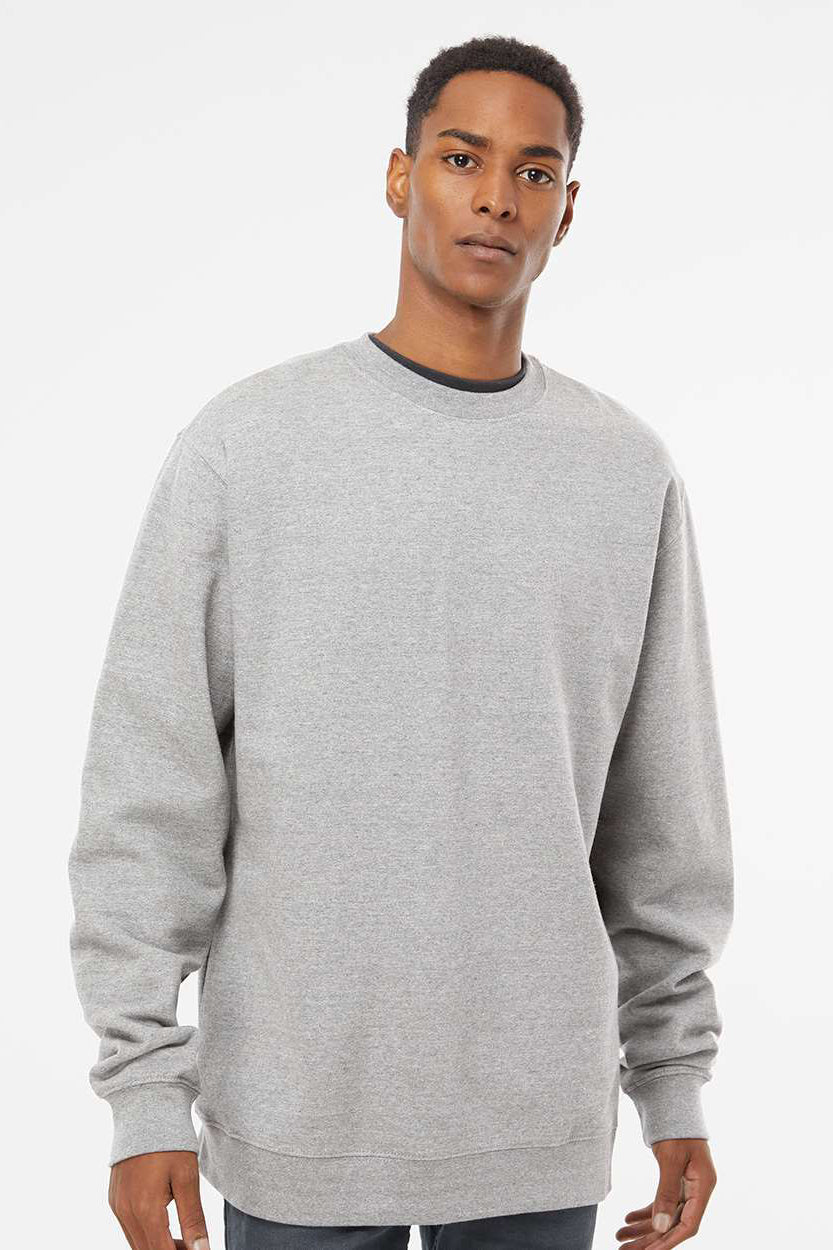 Independent Trading Company SS3000 Mens Crewneck Sweatshirt Heather Grey Model Front