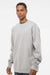Independent Trading Company SS3000 Mens Crewneck Sweatshirt Heather Grey Model Side