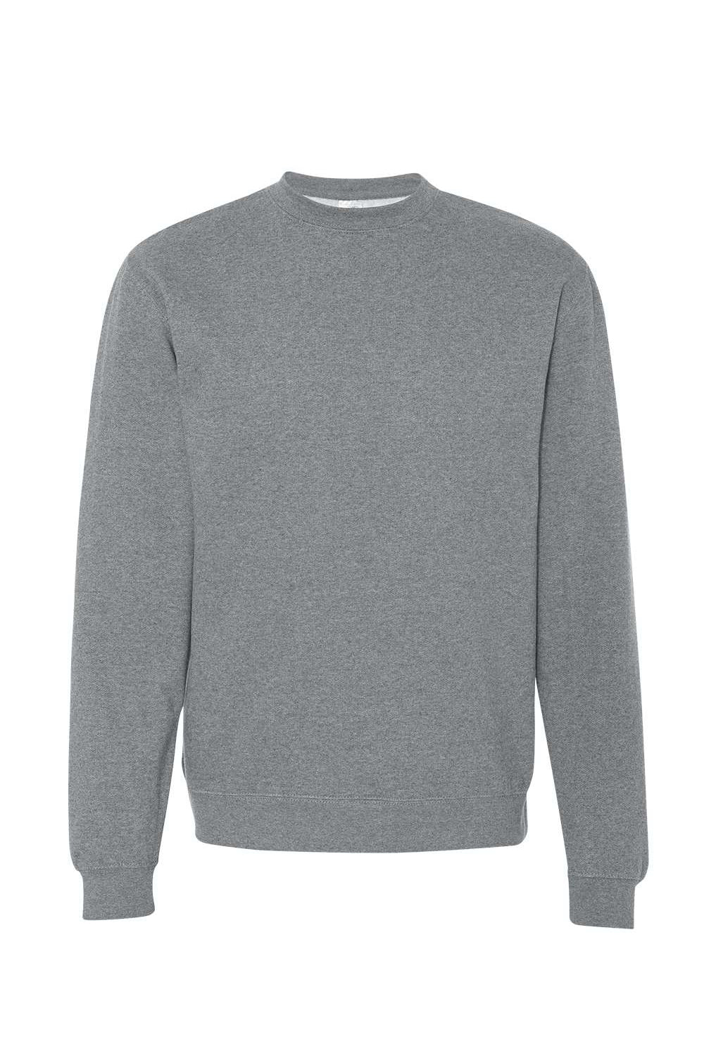 Independent Trading Company SS3000 Mens Crewneck Sweatshirt Heather Gunmetal Grey Flat Front