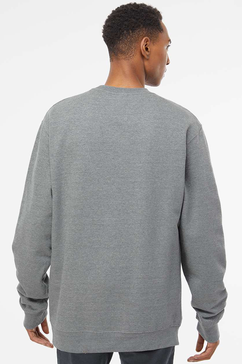 Independent Trading Company SS3000 Mens Crewneck Sweatshirt Heather Gunmetal Grey Model Back