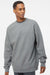 Independent Trading Company SS3000 Mens Crewneck Sweatshirt Heather Gunmetal Grey Model Front