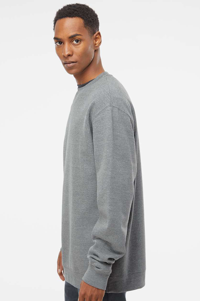 Independent Trading Company SS3000 Mens Crewneck Sweatshirt Heather Gunmetal Grey Model Side