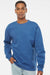 Independent Trading Company SS3000 Mens Crewneck Sweatshirt Heather Royal Blue Model Front