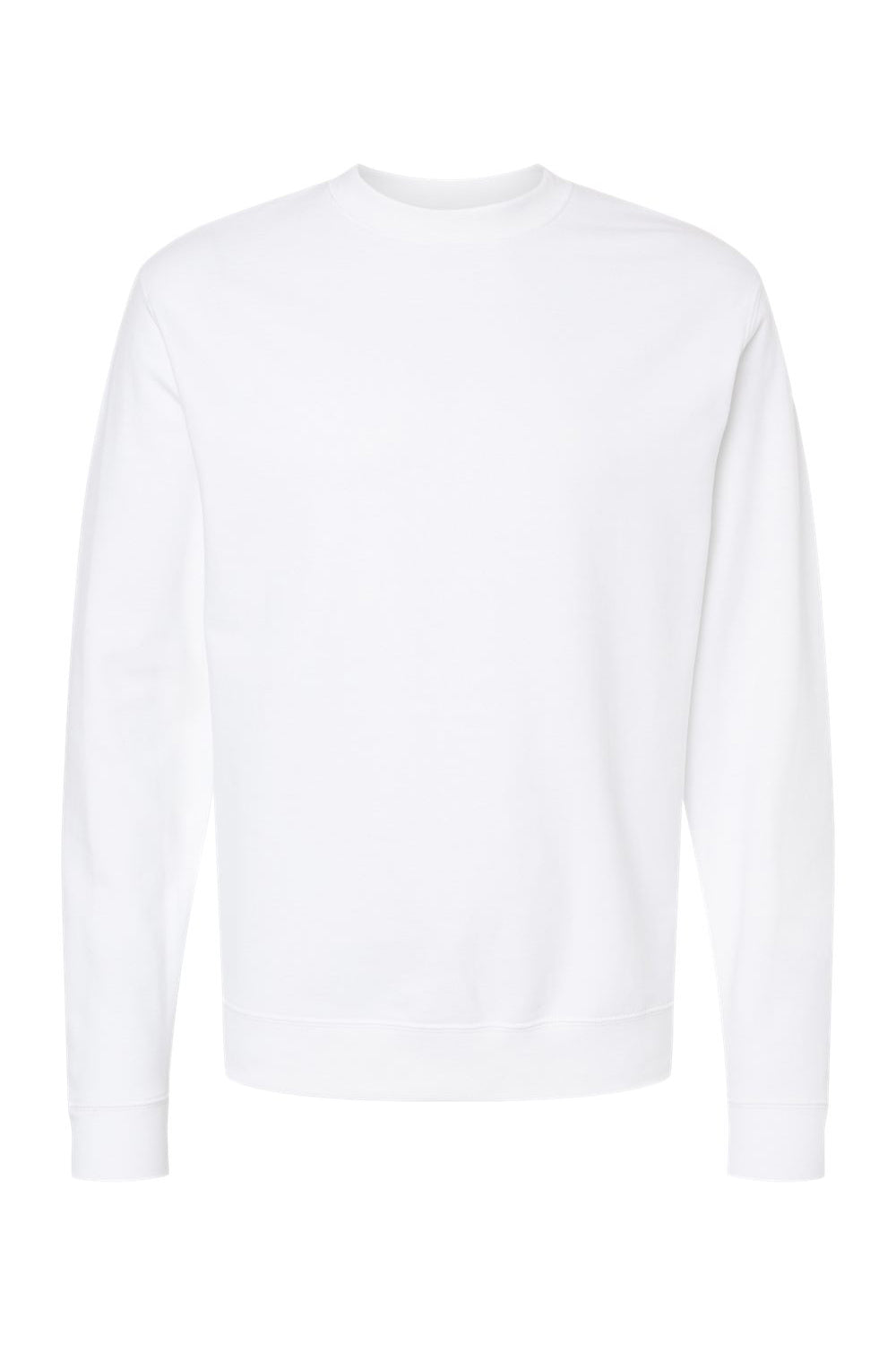 Independent Trading Company SS3000 Mens Crewneck Sweatshirt White Flat Front