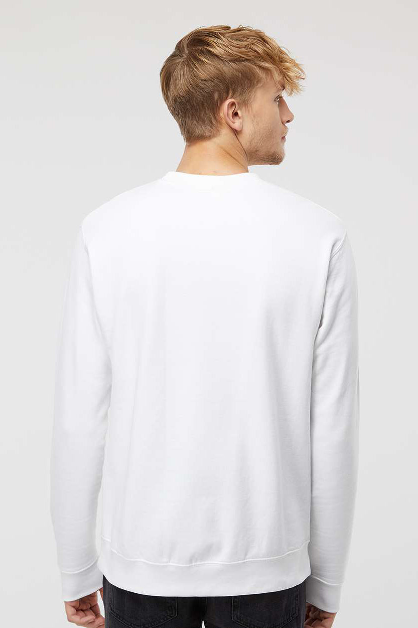 Independent Trading Company SS3000 Mens Crewneck Sweatshirt White Model Back