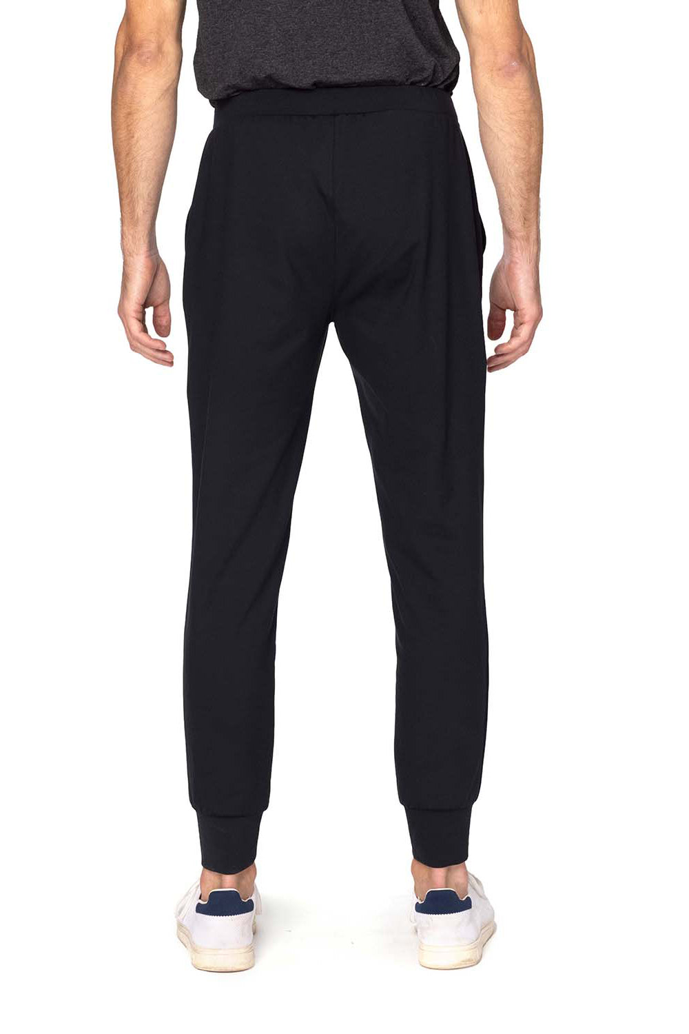 Threadfast Apparel 380P Mens Impact jogger Pants w/ Pockets Black Model Back