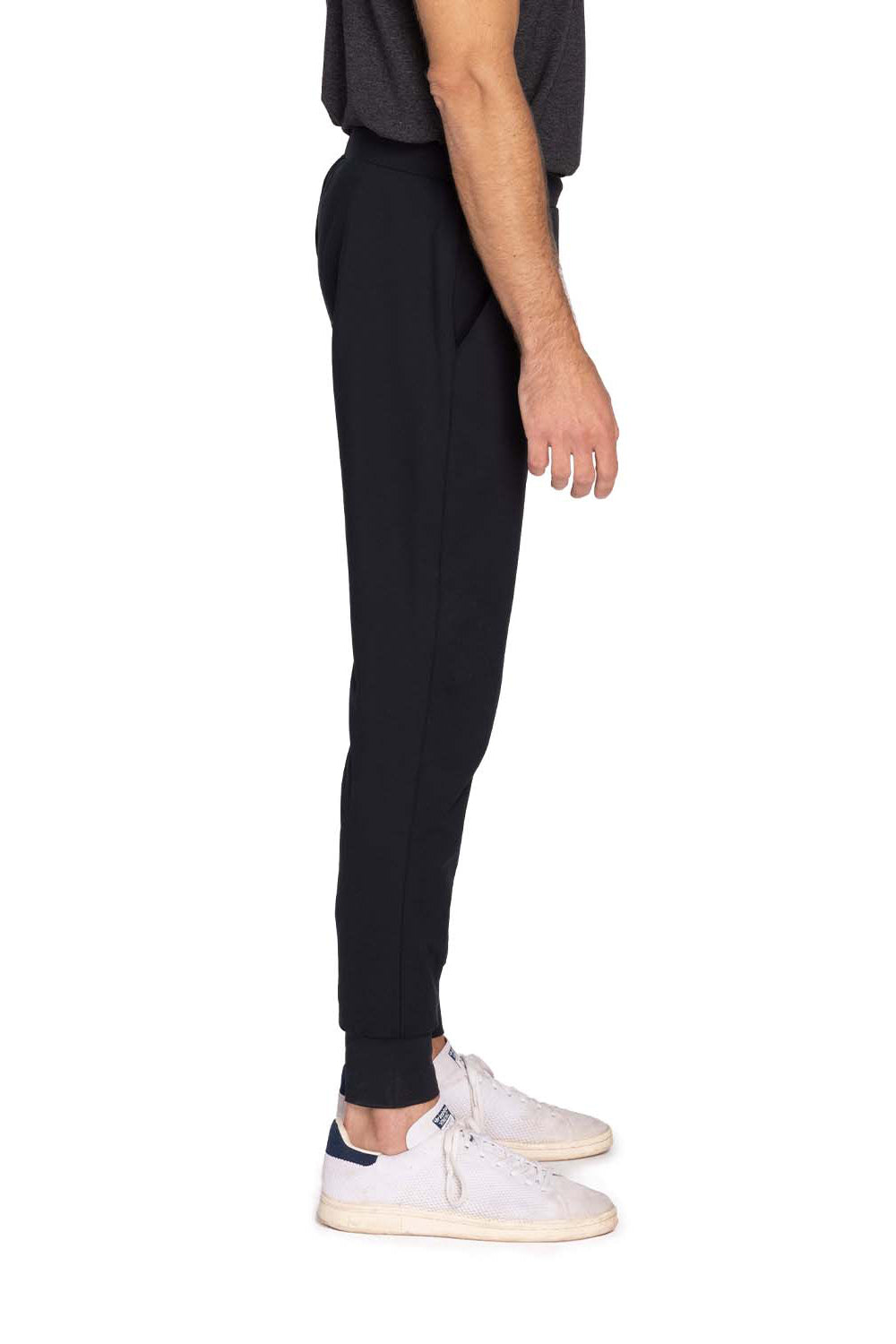 Threadfast Apparel 380P Mens Impact jogger Pants w/ Pockets Black Model Side
