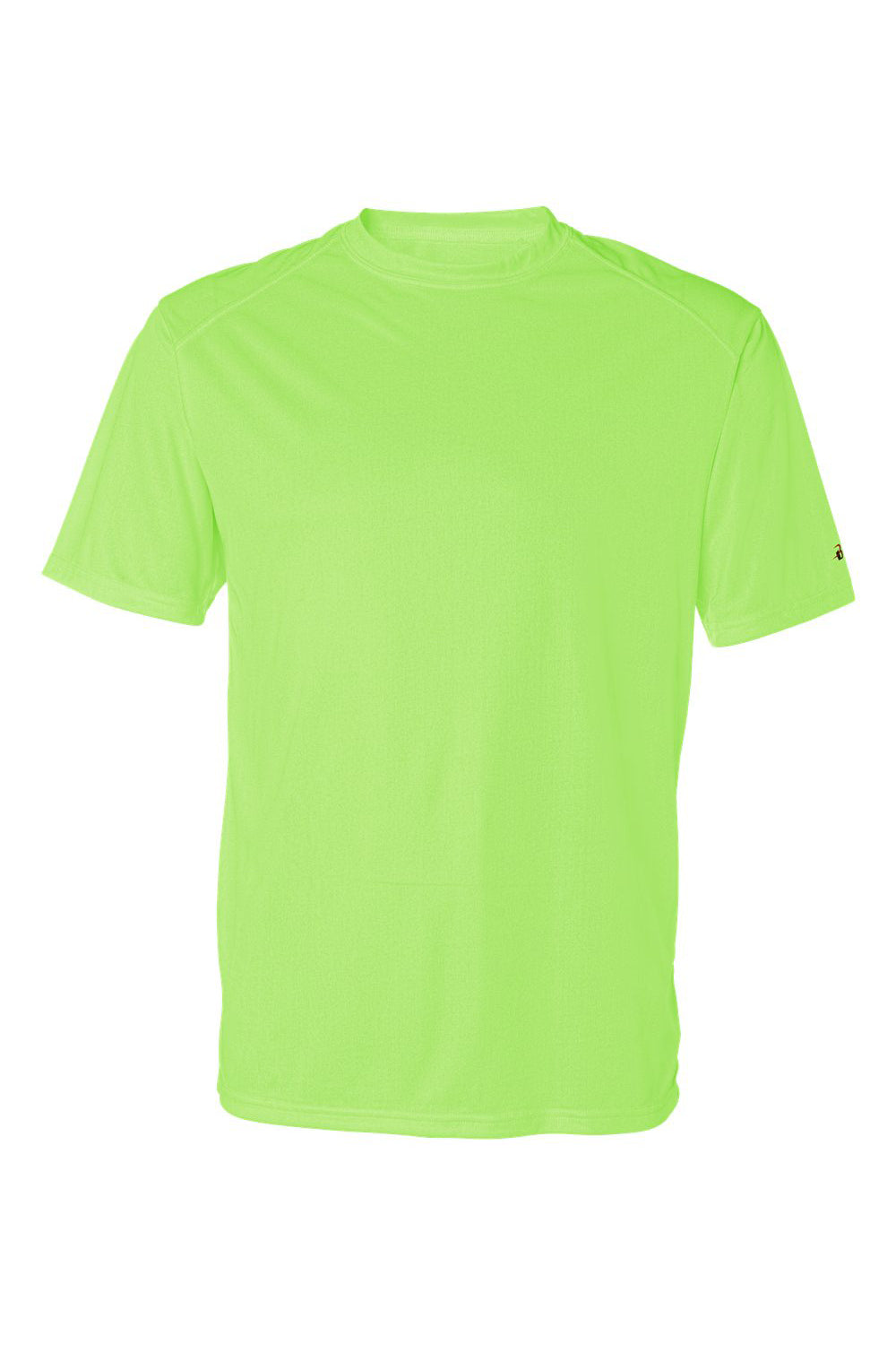 Badger 4120 Mens B-Core Moisture Wicking Short Sleeve Crewneck T-Shirt Lime Green Flat Front
