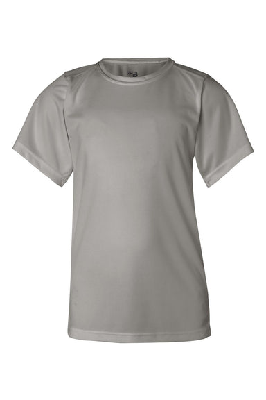 Badger 2120 Youth B-Core Moisture Wicking Short Sleeve Crewneck T-Shirt Silver Grey Flat Front