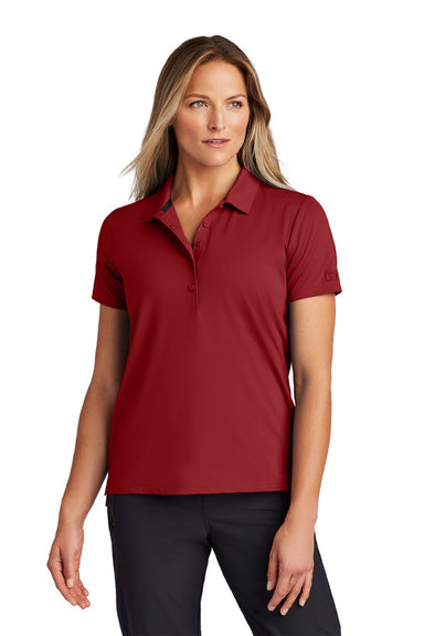 Ogio LOG170 Womens Regain Moisture Wicking Short Sleeve Polo Shirt Signal Red Model Front