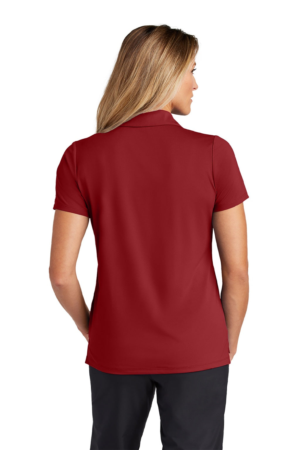 Ogio LOG170 Womens Regain Moisture Wicking Short Sleeve Polo Shirt Signal Red Model Back