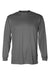 Badger 4104 Mens B-Core Moisture Wicking Long Sleeve Crewneck T-Shirt Graphite Grey Flat Front