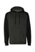 Independent Trading Company IND40RP Mens Raglan Hooded Sweatshirt Hoodie w/ Pouch Pockets Heather Charcoal Grey/Black Flat Front
