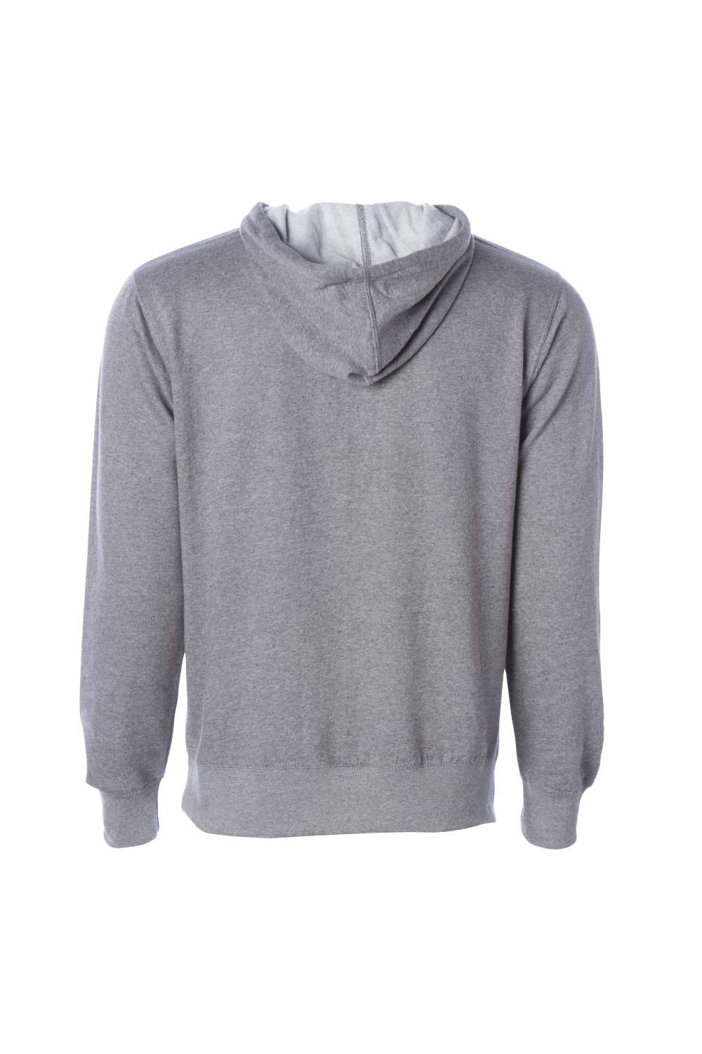 Independent Trading Company SS4500 Mens Hooded Sweatshirt Hoodie w/ Pouch Pocket Heather Gunmetal Grey Flat Back