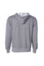 Independent Trading Company SS4500 Mens Hooded Sweatshirt Hoodie w/ Pouch Pocket Heather Gunmetal Grey Flat Back