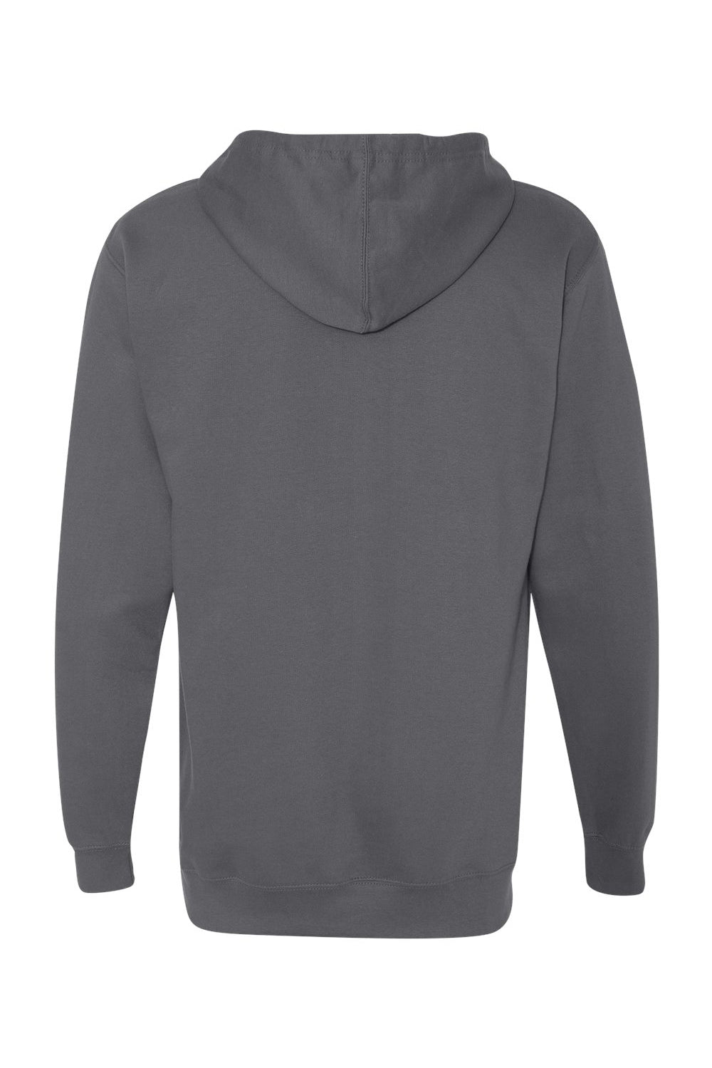 Independent Trading Company SS4500 Mens Hooded Sweatshirt Hoodie w/ Pouch Pocket Charcoal Grey Flat Back