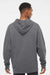 Independent Trading Company SS4500 Mens Hooded Sweatshirt Hoodie w/ Pouch Pocket Charcoal Grey Model Back
