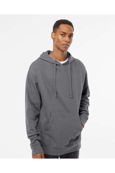 Independent Trading Co. SS4500 Mens Hooded Sweatshirt Hoodie Charcoal Grey Model Front