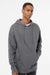 Independent Trading Company SS4500 Mens Hooded Sweatshirt Hoodie w/ Pouch Pocket Charcoal Grey Model Front