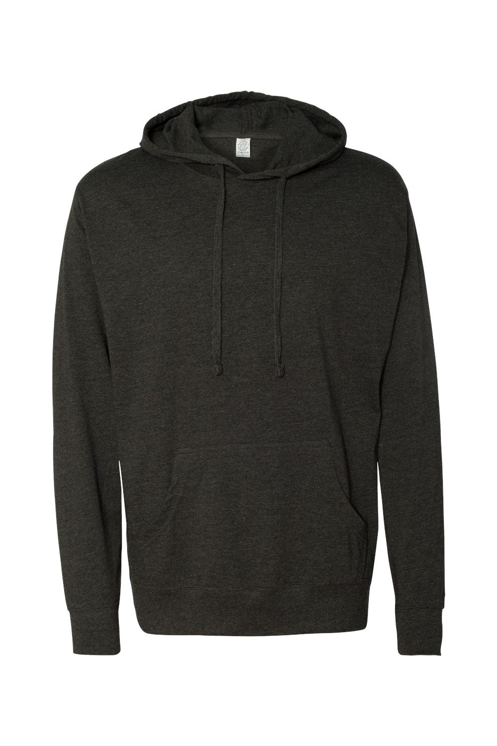 Independent Trading Co. SS150J Mens Long Sleeve Hooded T-Shirt Hoodie Heather Charcoal Grey Flat Front