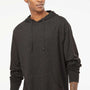 Independent Trading Company Mens Long Sleeve Hooded T-Shirt Hoodie - Heather Charcoal Grey