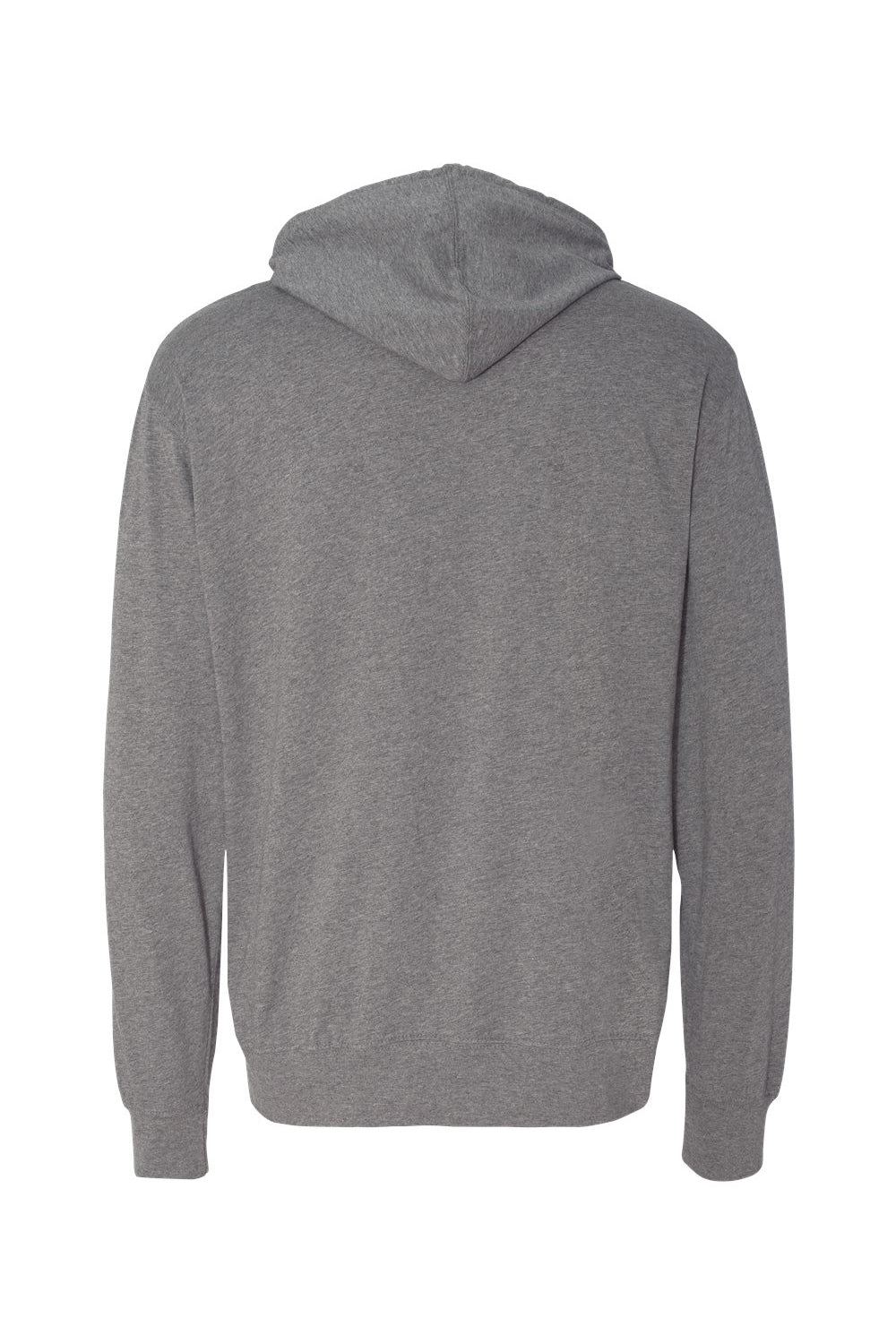 Independent Trading Company SS150J Mens Long Sleeve Hooded T-Shirt Hoodie Heather Gunmetal Grey Flat Back