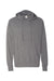 Independent Trading Company SS150J Mens Long Sleeve Hooded T-Shirt Hoodie Heather Gunmetal Grey Flat Front