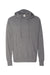 Independent Trading Co. SS150J Mens Long Sleeve Hooded T-Shirt Hoodie Heather Gunmetal Grey Flat Front