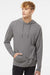 Independent Trading Company SS150J Mens Long Sleeve Hooded T-Shirt Hoodie Heather Gunmetal Grey Model Front