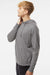 Independent Trading Company SS150J Mens Long Sleeve Hooded T-Shirt Hoodie Heather Gunmetal Grey Model Side