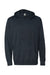 Independent Trading Company SS150J Mens Long Sleeve Hooded T-Shirt Hoodie Heather Classic Navy Blue Flat Front
