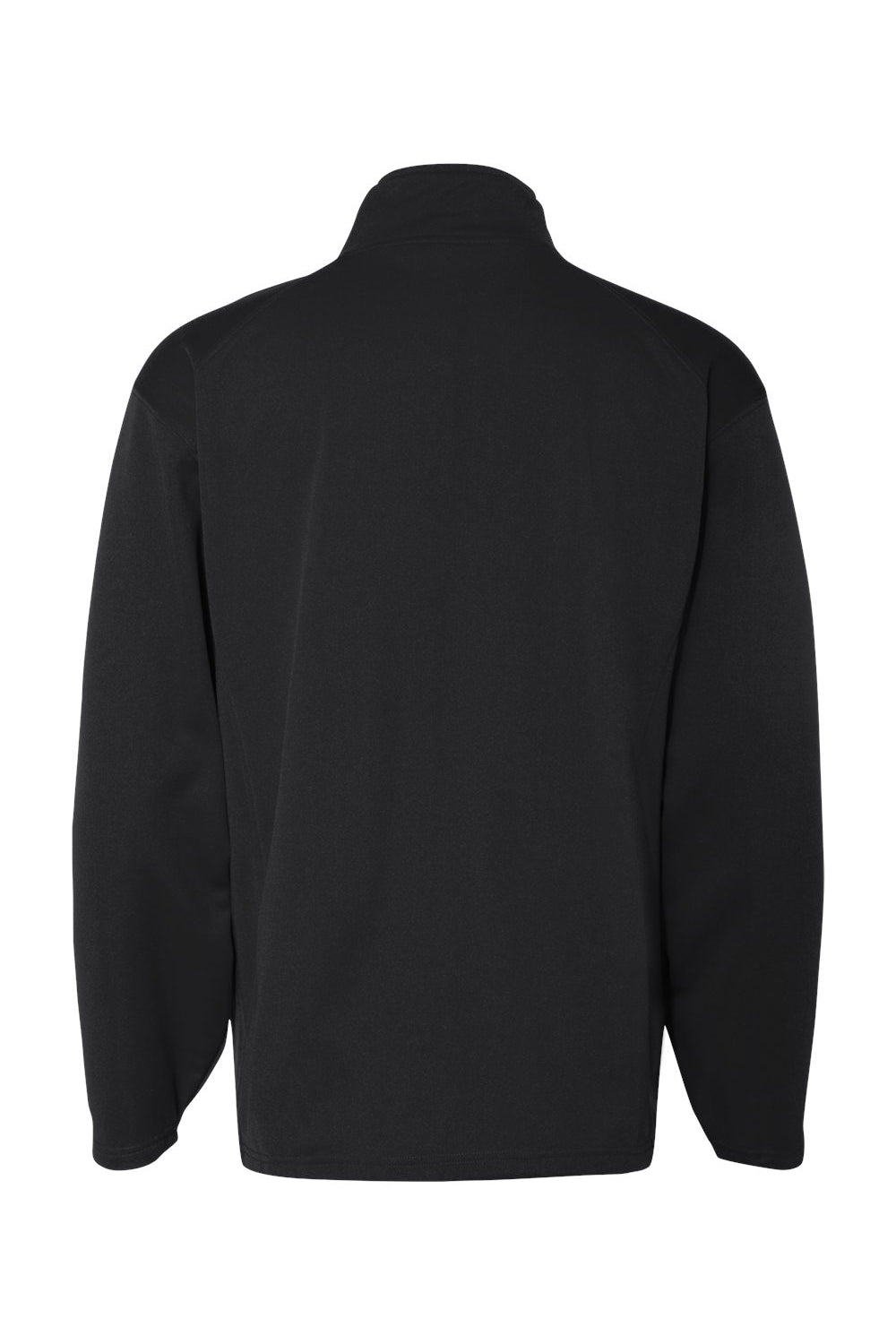Badger 1480 Mens Performance Moisture Wicking Fleece 1/4 Zip Pullover Black Flat Back
