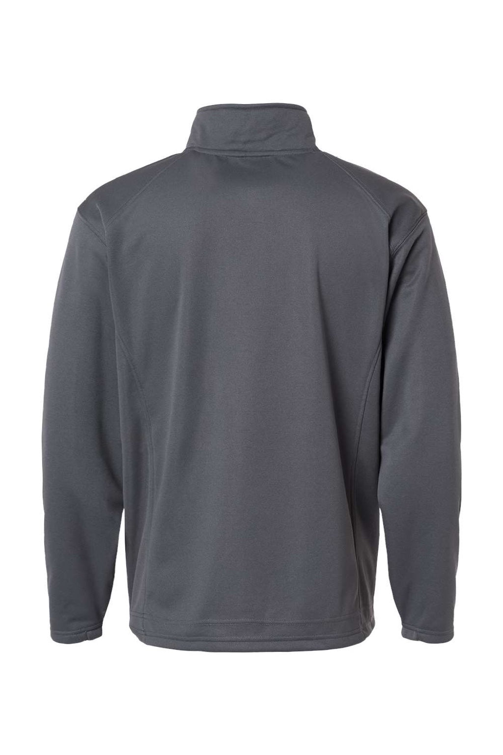 Badger 1480 Mens Performance Moisture Wicking Fleece 1/4 Zip Sweatshirt w/ Pockets Graphite Grey Flat Back