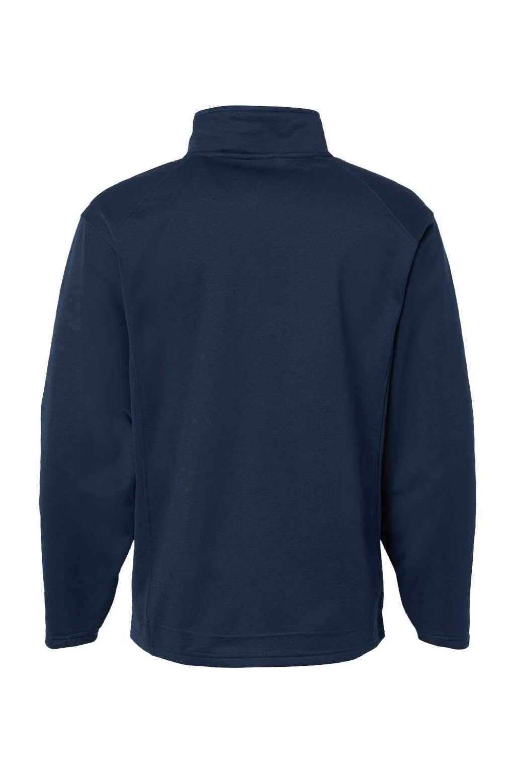 Badger 1480 Mens Performance Moisture Wicking Fleece 1/4 Zip Sweatshirt w/ Pockets Navy Blue Flat Back