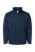 Badger 1480 Mens Performance Moisture Wicking Fleece 1/4 Zip Sweatshirt w/ Pockets Navy Blue Flat Front