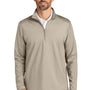Port Authority Mens C-FREE Double Knit Moisture Wicking 1/4 Zip Sweatshirt - Sahara