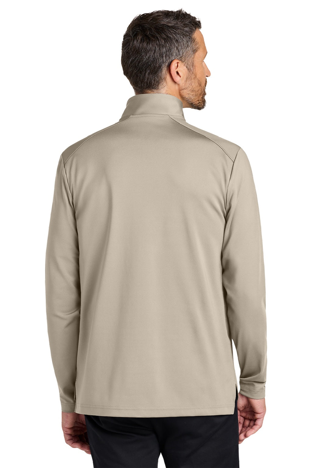 Port Authority K880 Mens C-FREE Double Knit Moisture Wicking 1/4 Zip Sweatshirt Sahara Model Back