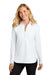 Port Authority LK880 Womens C-FREE Double Knit Moisture Wicking 1/4 Zip Sweatshirt White Model Front