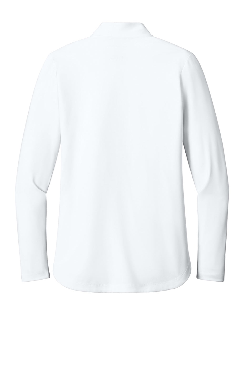 Port Authority LK880 Womens C-FREE Double Knit Moisture Wicking 1/4 Zip Sweatshirt White Flat Back
