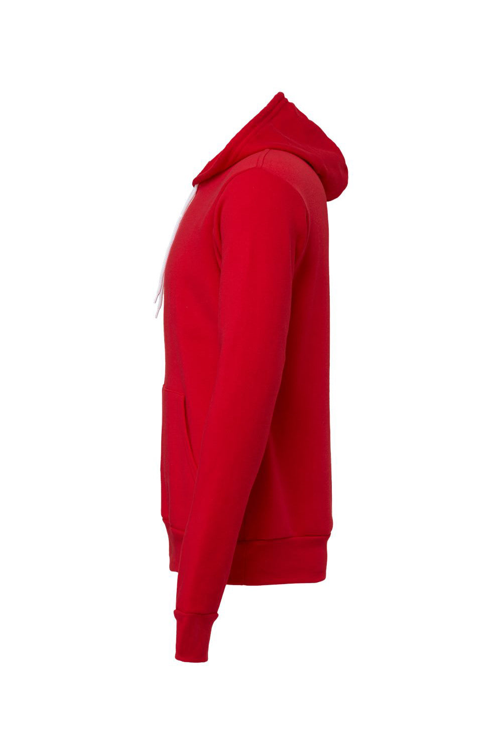 Bella + Canvas BC3719/3719 Mens Sponge Fleece Hooded Sweatshirt Hoodie Red Flat Back