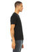 Bella + Canvas 3880 Mens Short Sleeve Crewneck T-Shirt Black Model Side