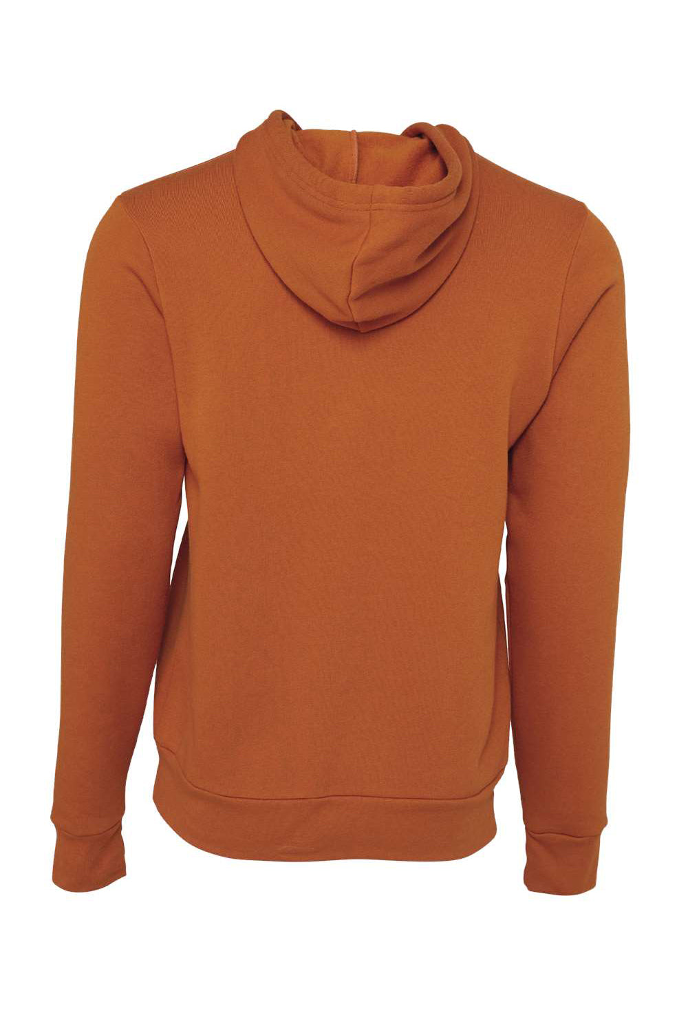 Bella + Canvas BC3719/3719 Mens Sponge Fleece Hooded Sweatshirt Hoodie Autumn Orange Flat Back
