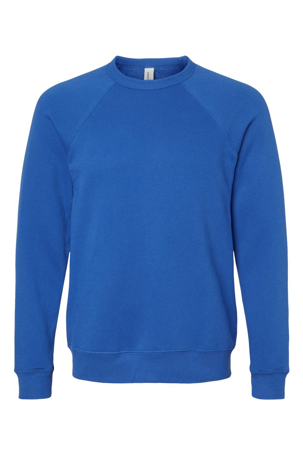 Bella + Canvas BC3901/3901 Mens Sponge Fleece Crewneck Sweatshirt True Royal Blue Flat Front