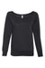 Bella + Canvas 7501 Womens Sponge Fleece Wide Neck Sweatshirt Black Flat Front