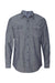Burnside 8255 Mens Long Sleeve Button Down Shirt w/ Double Pockets Dark Denim Flat Front