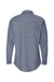 Burnside 8255 Mens Long Sleeve Button Down Shirt w/ Double Pockets Light Denim Flat Back