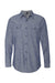 Burnside 8255 Mens Long Sleeve Button Down Shirt w/ Double Pockets Light Denim Flat Front